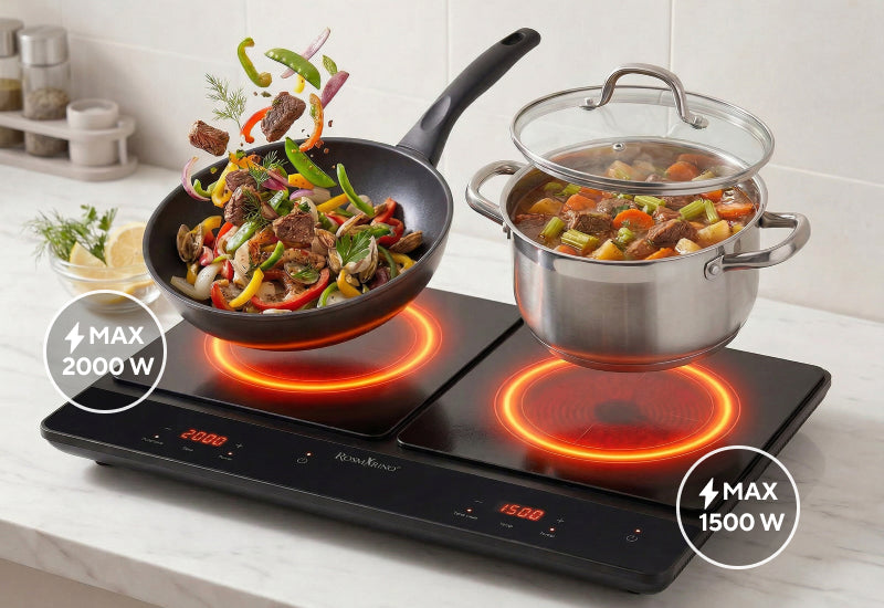 Dwie strefy gotowania, podwójna moc