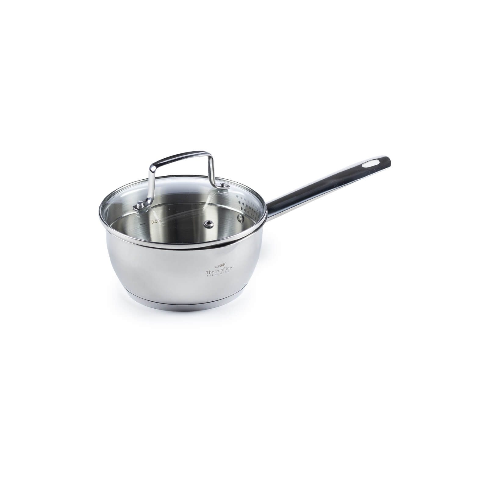 Rosmarino rondel stalowy z pokrywą szklaną Pour&Cook II – 1,2 L, 16 cm