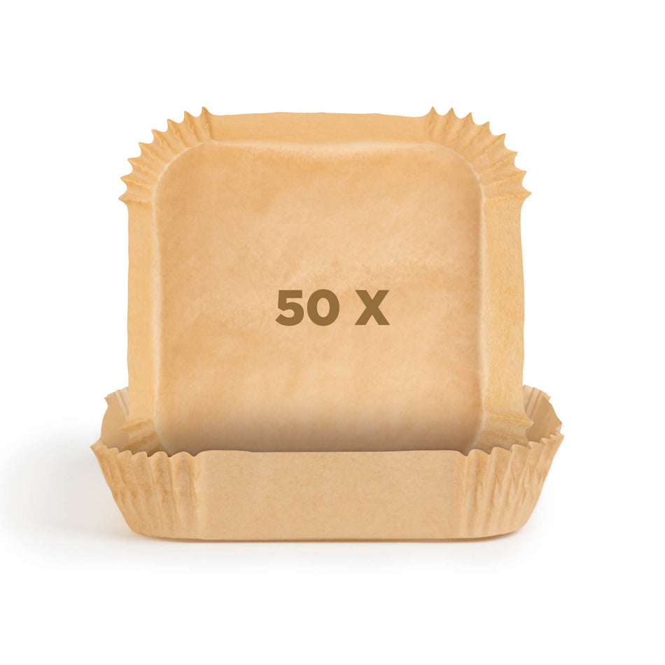 Zestaw 50 arkuszy papieru do pieczenia do frytownicy Rosmarino - Kwadratowe, 20 cm