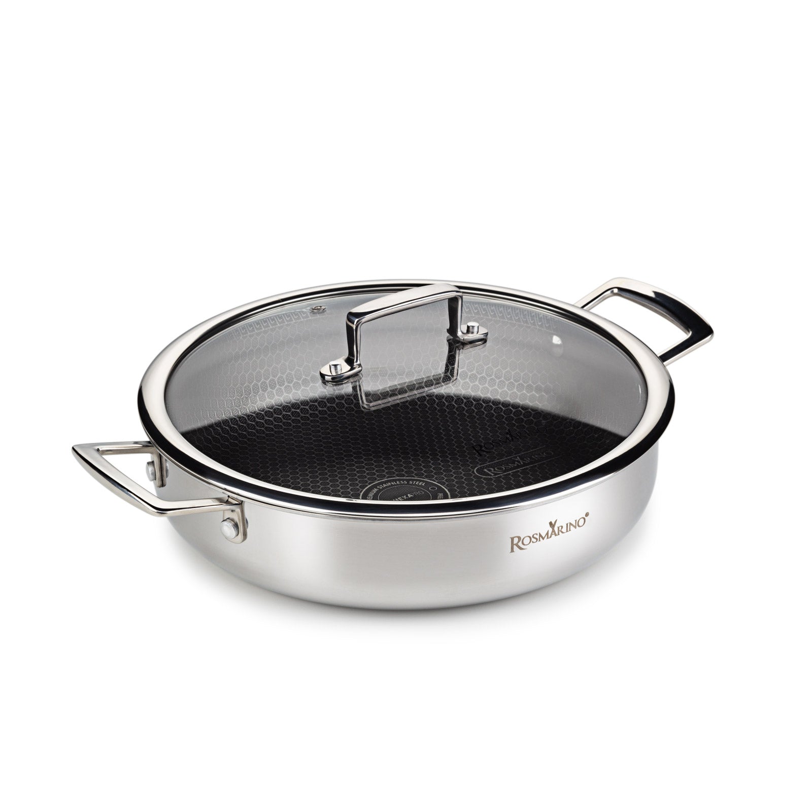 Niski garnek premium z pokrywką Rosmarino HexaPro - 28 cm
