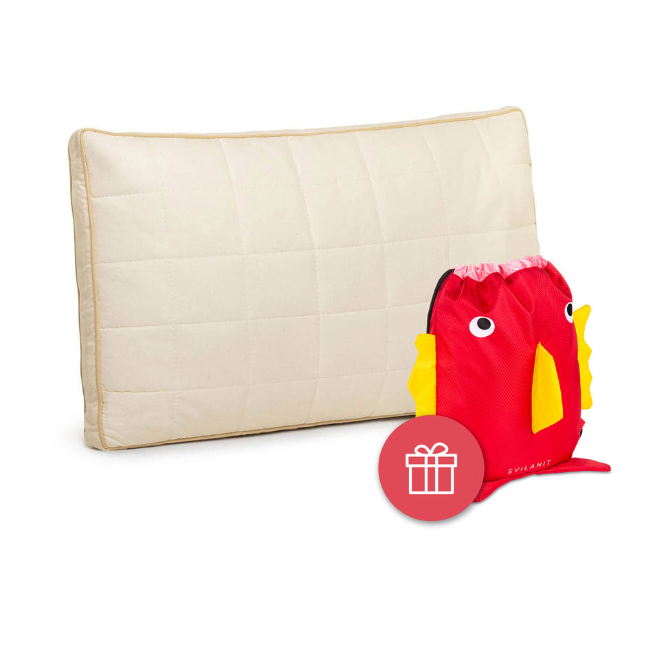 Poduszka dziecięca My First Pillow + PREZENT: dziecięca torba ze ściągaczami Fish (czerwona)