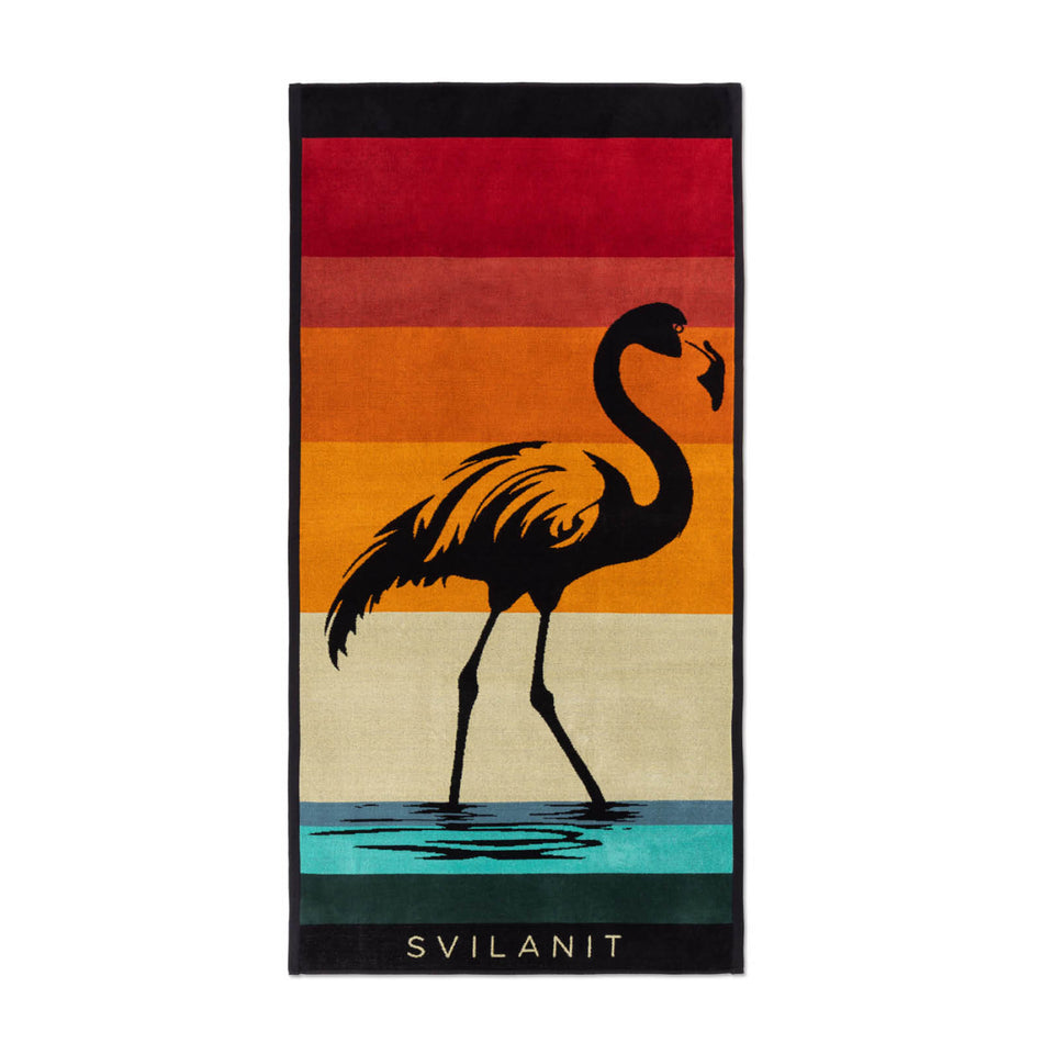 Ręcznik plażowy Retro Flamingo, 80 x 160 cm