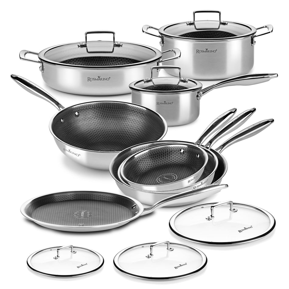 14-częściowy zestaw naczyń kuchennych Rosmarino HexaPro z pokrywkami