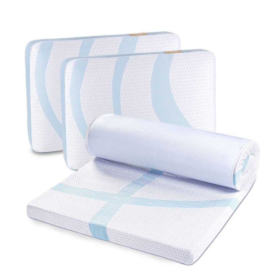 Zestaw materaca nawierzchniowego i 2 poduszek Vitapur Premium Fresh MAXI