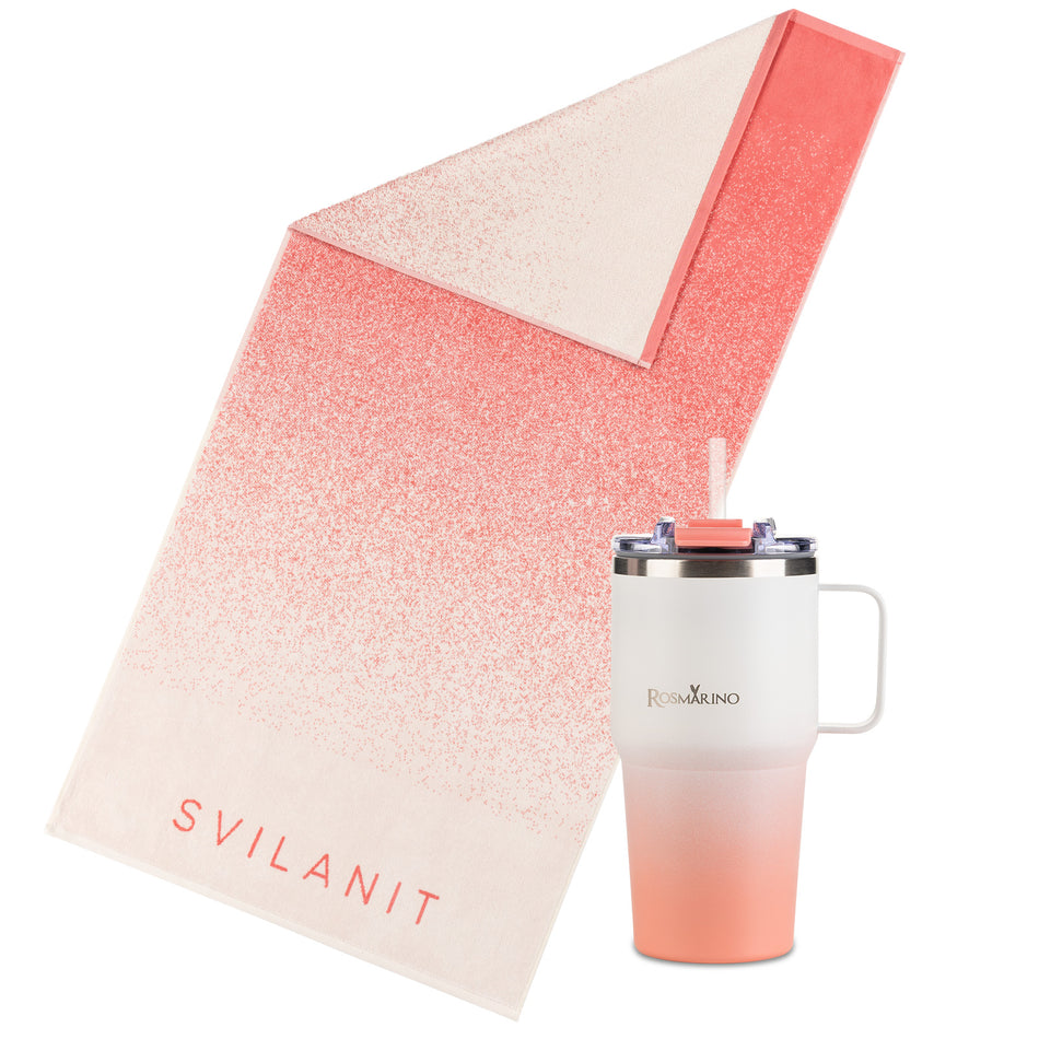 Zestaw ręcznika plażowego i kubka termicznego BEACH