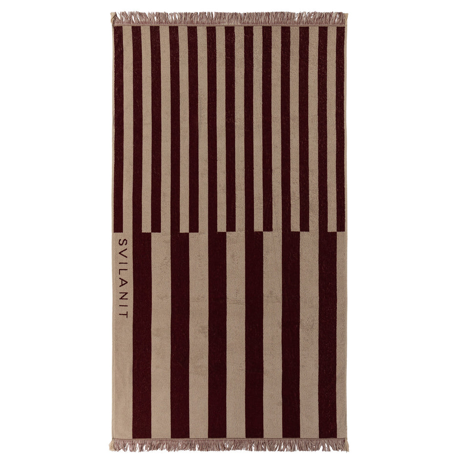 Svilanit premium duży ręcznik plażowy Double Stripes, 100 x 180 cm