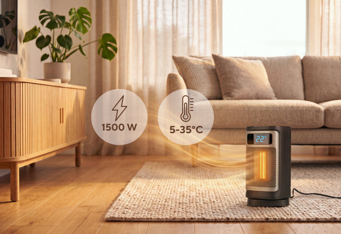 1500 W mocy i temperatura dopasowana do Ciebie