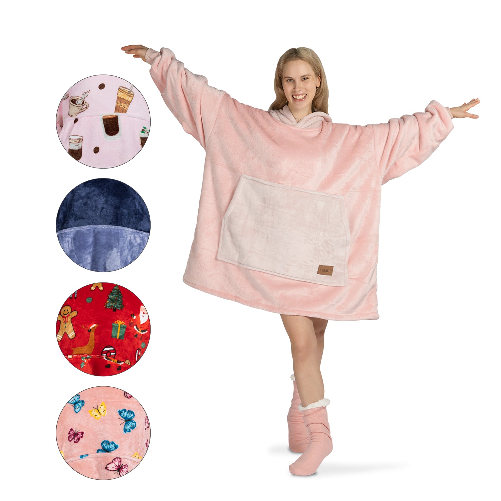 Kocyk z kapturem Svilanit + Prezent: Skarpetki