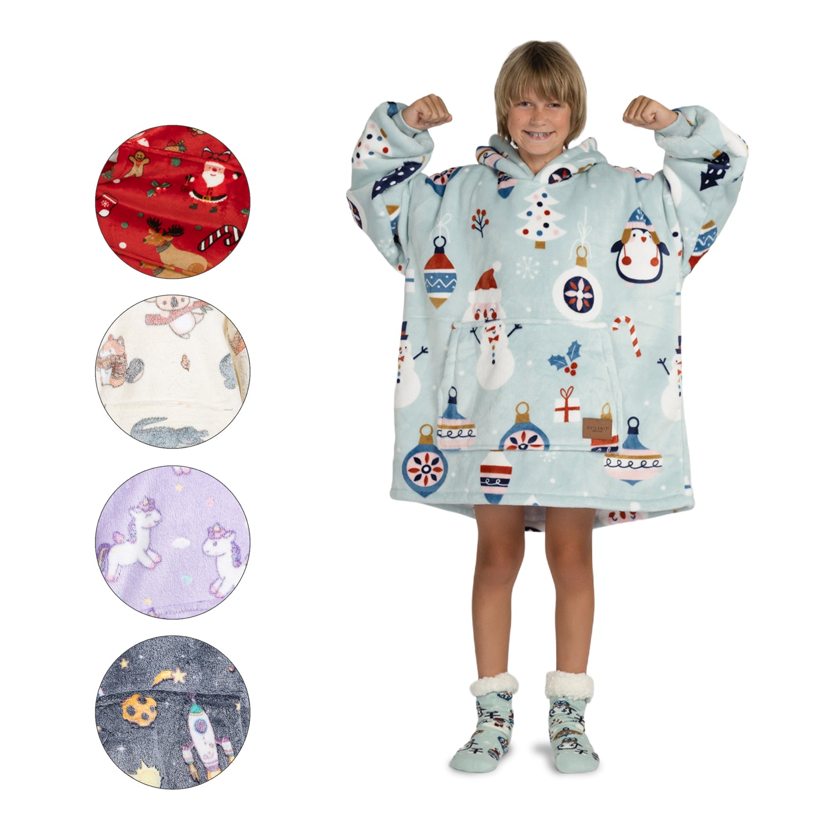 Hoodie - Dziecięcy kocyk z kapturem + Prezent: Skarpetki