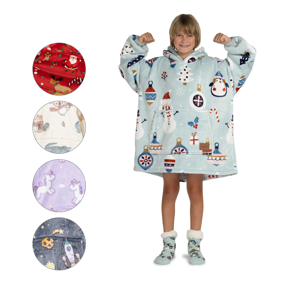 Hoodie - Dziecięcy kocyk z kapturem + Prezent: Skarpetki